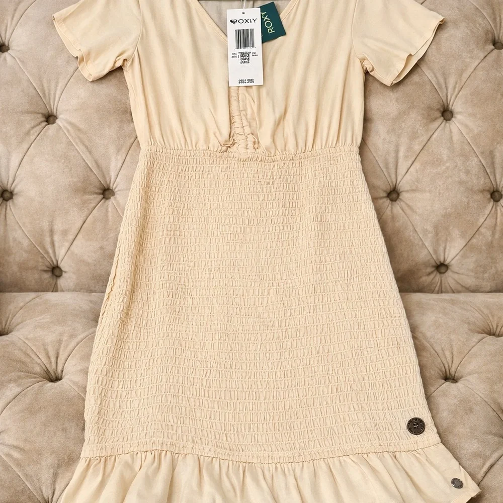 🤍✨ Roxy “Island View” Smocked Midi Dress | New With Tags | Size L - Picture 1 of 9